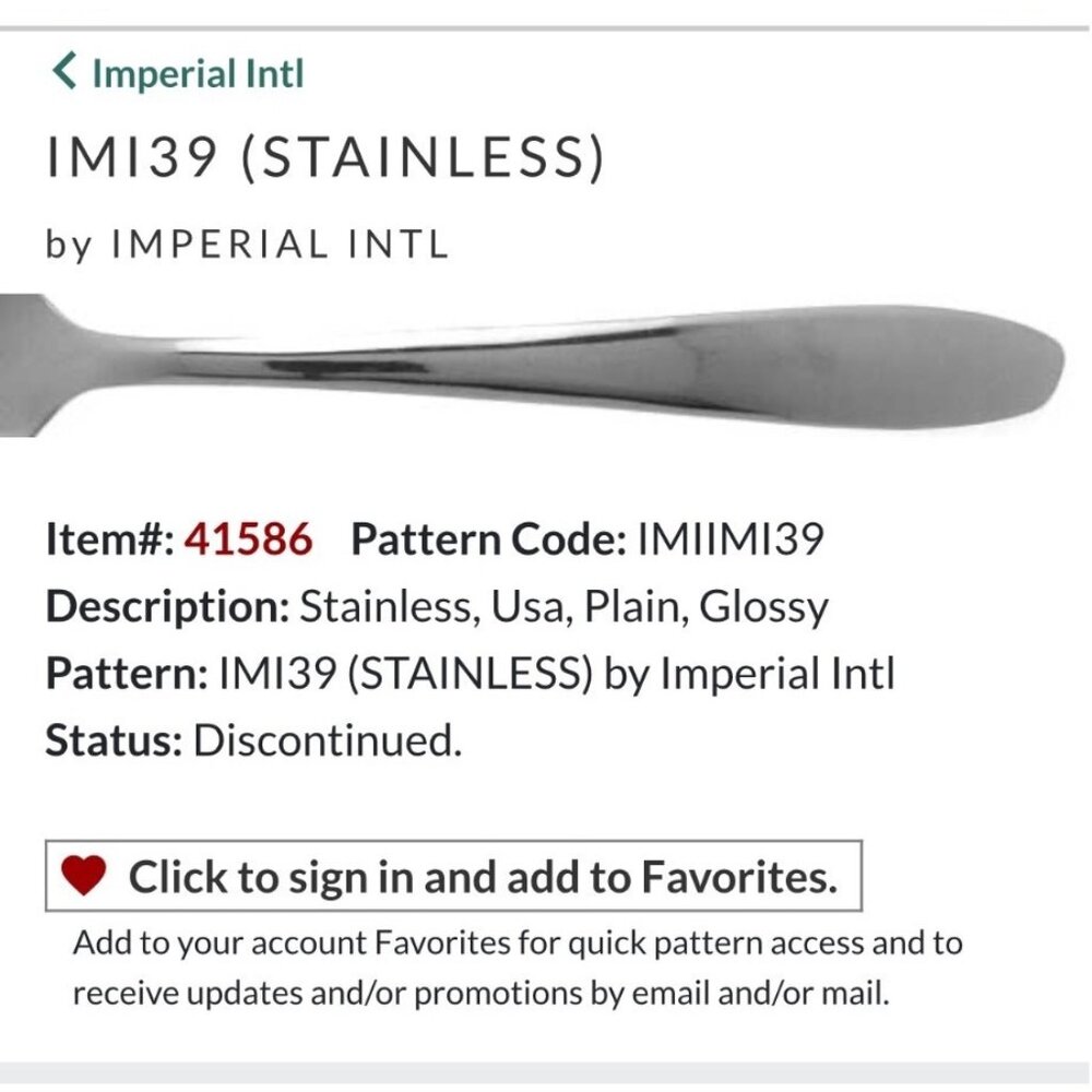 Set Of 4 Imperial Intl Stainless Steel Glossy iced tea Spoons IMI39 Pattern Code